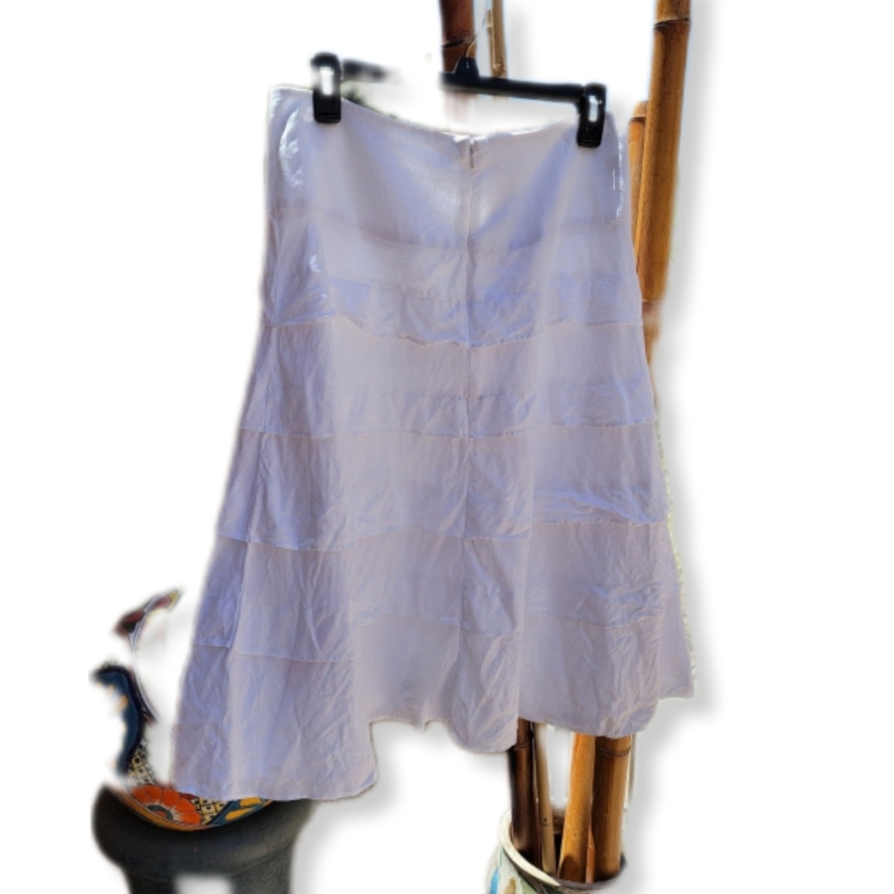 Talbots white linen layered fully lined Skirt size 6 - Picture 9 of 10
